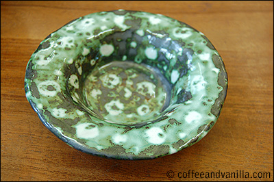 green and white pottery