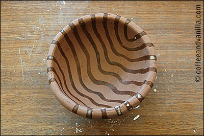 bowl with wax resist pattern