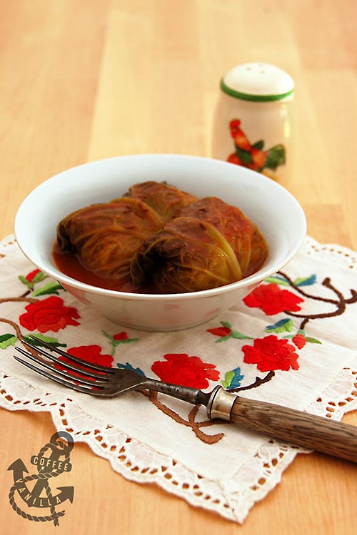 gołąbki - traditional Polish dish of minced meat and cabbage rolls served in tomato sauce