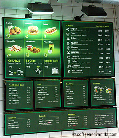 fast food menu board