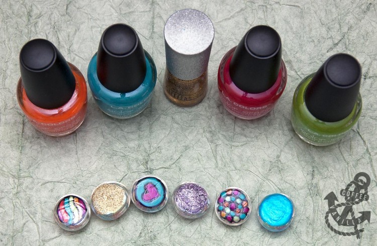 decorating glass pebbles with nail polish