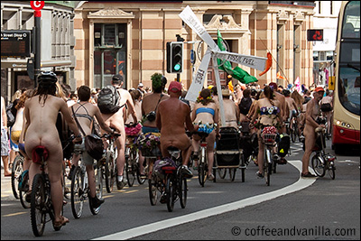 naked bikers protest Brighton car culture 