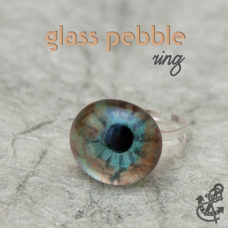 wisdom eye ring pebble ring glass ring eye ring