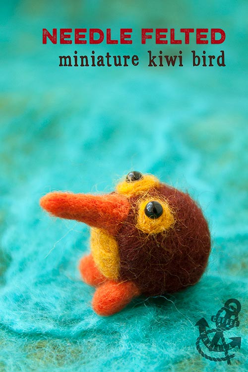 needle felted kiwi bird cute kawaii