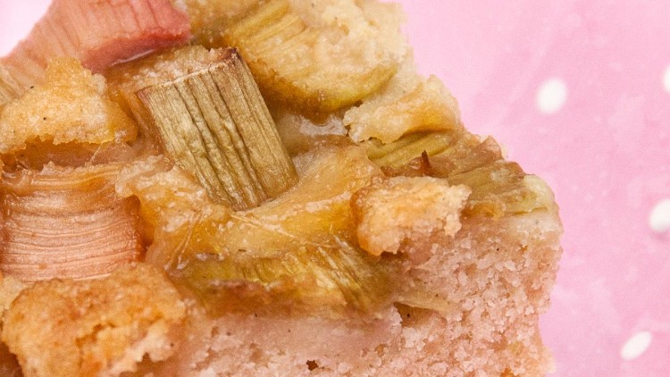 Simple Rhubarb & Vanilla Bean Tea Cake