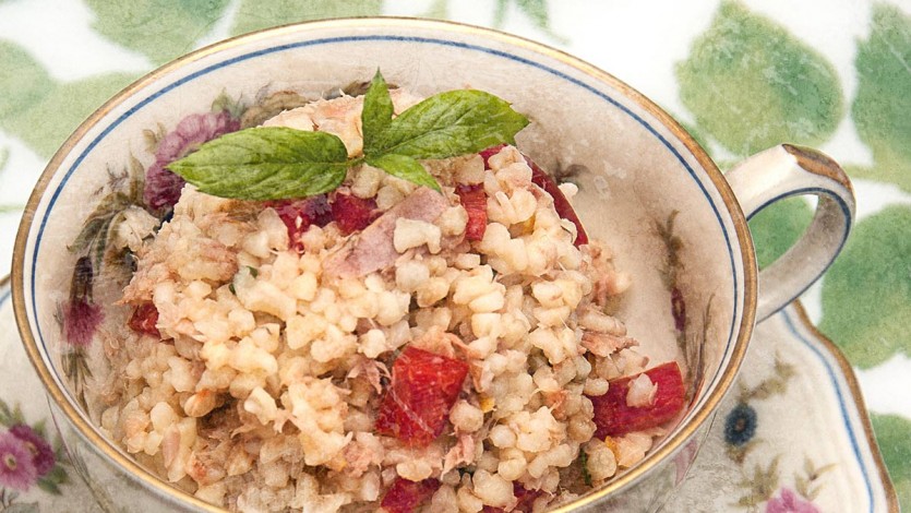 Minty Bulgur Wheat Salad with Tuna & Lemon