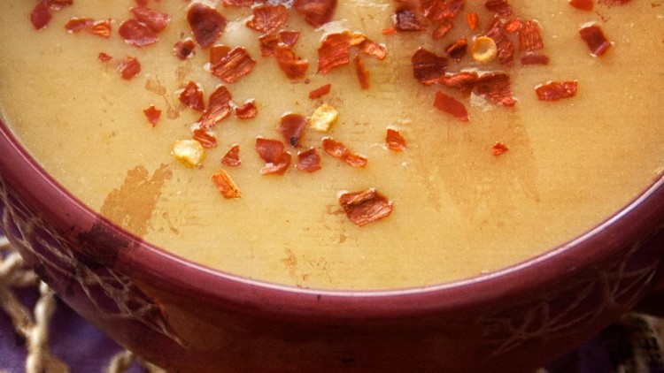 Spicy Pumpkin Soup with Ginger and Chilli Flakes & Our Jack-O-Lantern