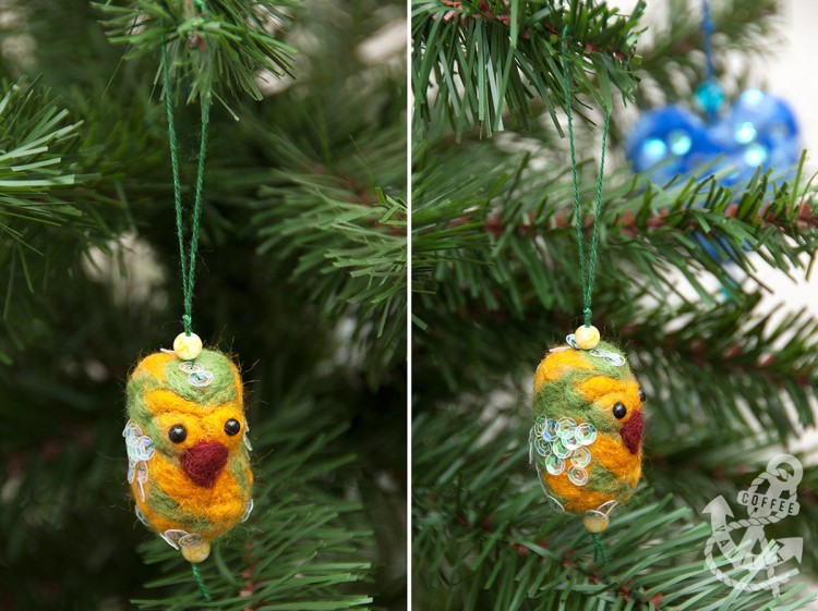 needle felted parrot decoration ornament gift idea