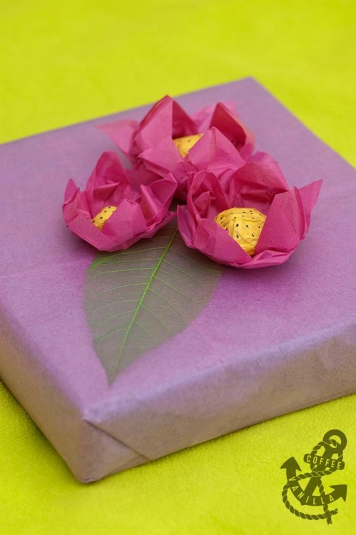 tissue paper lotus flower gift wrap