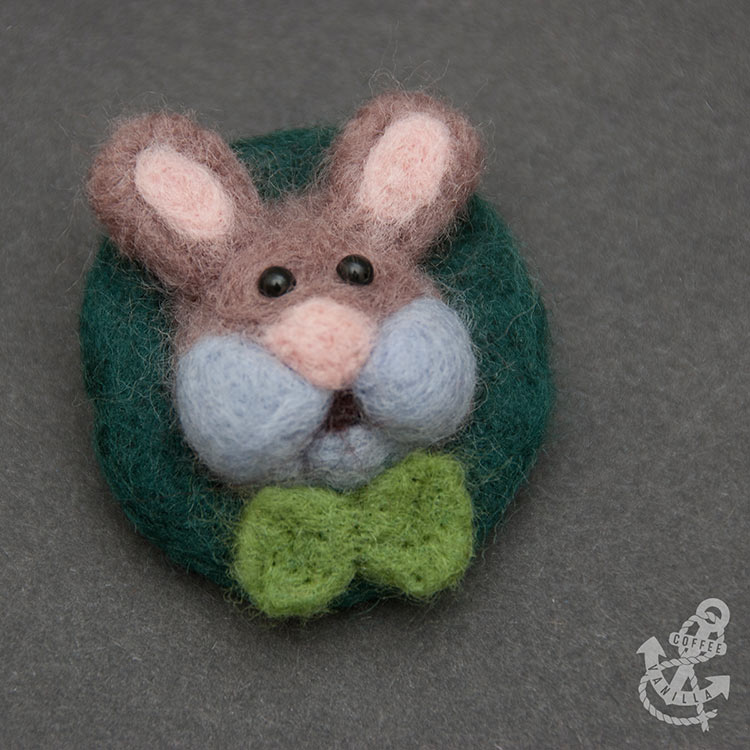 felt accessories - handmade rabbit bunny brooch