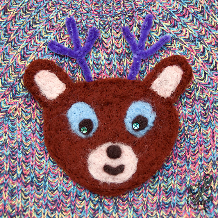 festive woolly jumper with needle felted reindeer tutorial