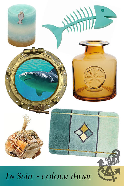 aqua blue teal amber golden bathroom decor ideas