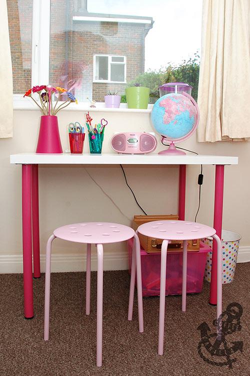 value desk budget desk pink white girls