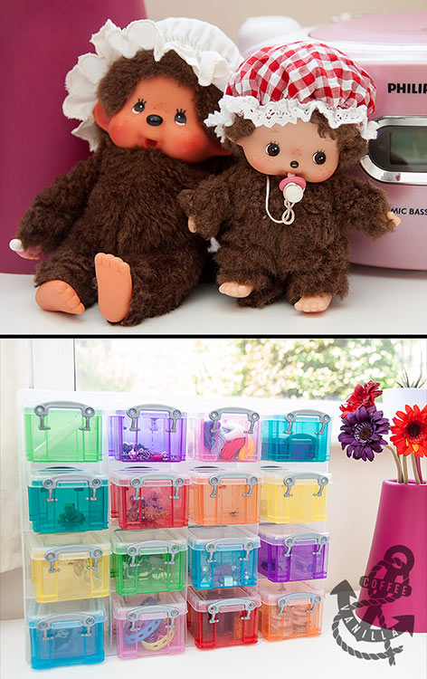 Moncchichi Monchichi Bebichhichi Monchhichi Hobby Craft jar covers Really Useful Box organizer drawers