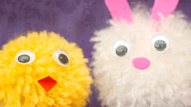 DIY Fork Pom-pom Chicks & Bunnies – Kids’ Spring Crafts