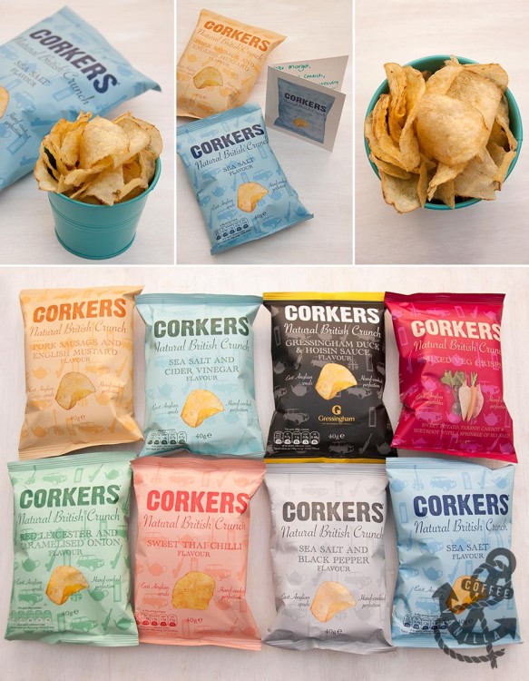 Corkers potato crisps vegetable crisps 