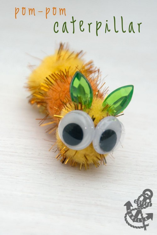 cute creatures made out of pompoms caterpillar egg heads eggs