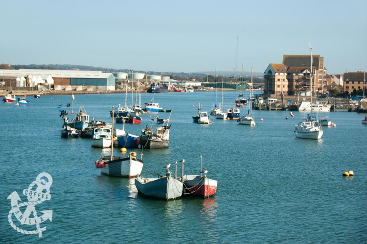 Shoreham by Sea harbour port on Adur River