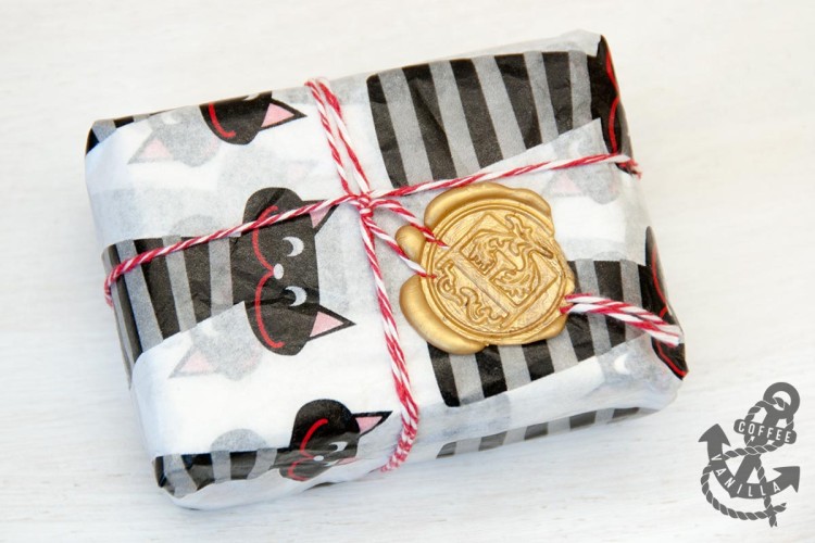 gift wrapping with sealing wax seals 