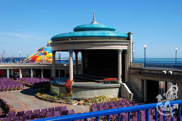 Eastbourne seafront with band stand 