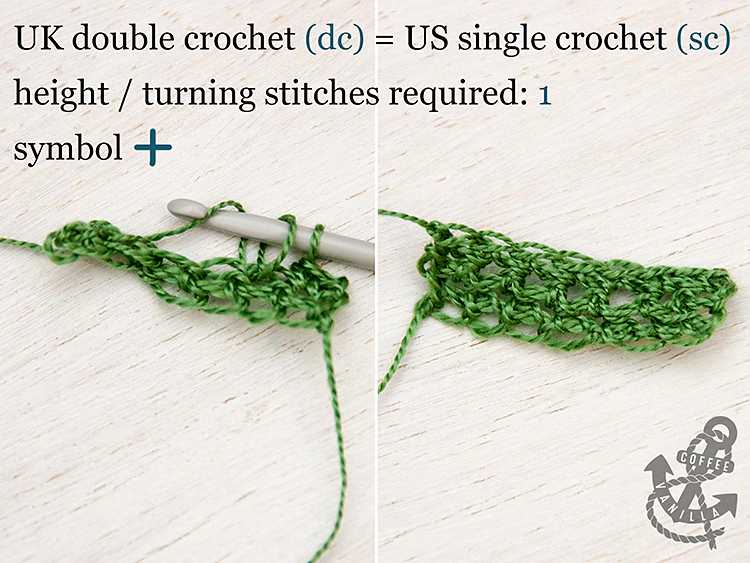 is double crochet the same as single UK double crochet US single crochet