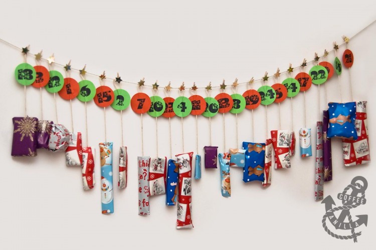 hanging Christmas calendar advent calendar countdown calendar