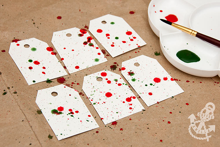 handmade gift tags watercolor splashes