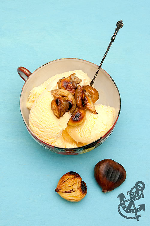 cooking chestnuts in the oven and cast iron frying pan