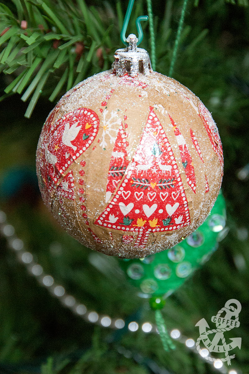 Decoupage Baubles Upcycled DIY Christmas Decorations on a Budget