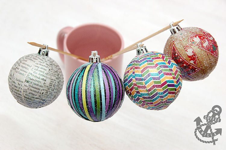 easy diy decoupage xmas baubles 