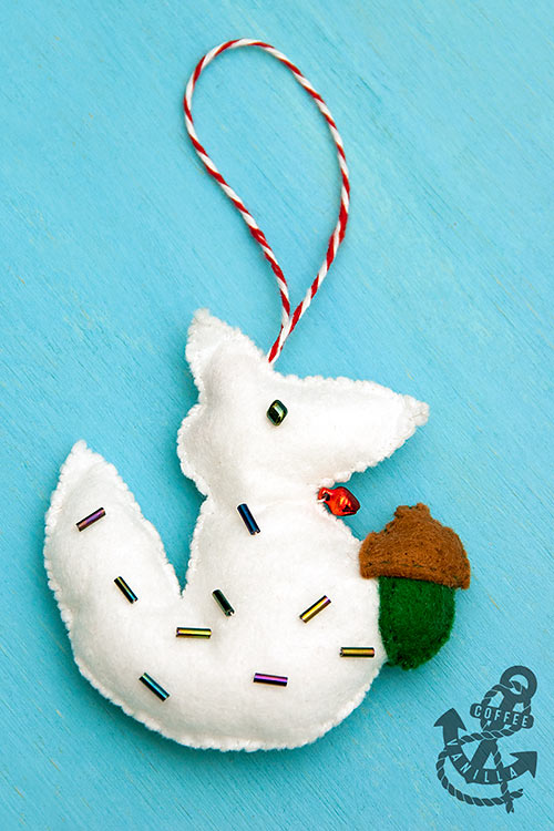 Squirrel Christmas Ornament  Handmade Felt Christmas Ornament