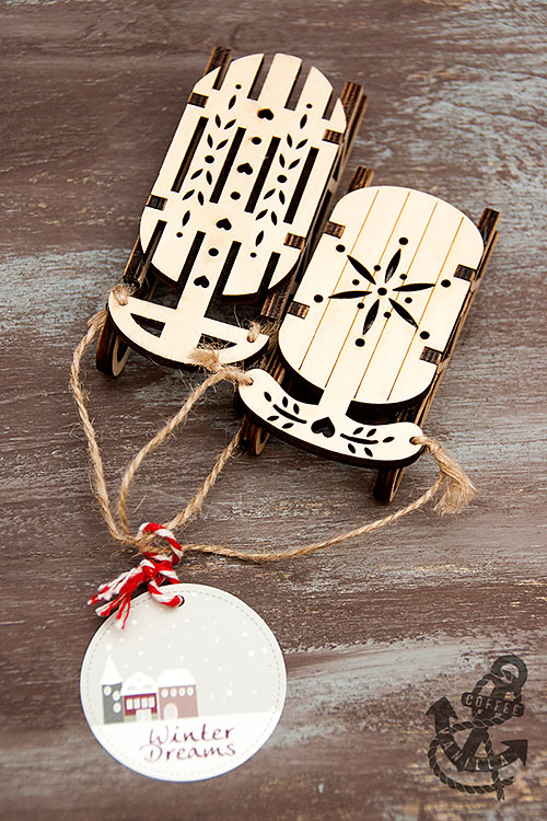 wooden sledge ornaments from HomeSense