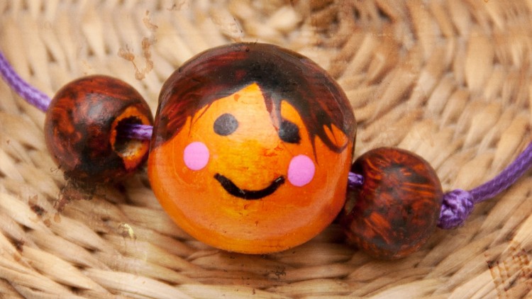 Wooden Bead Doll Bracelet with a Sliding Knot