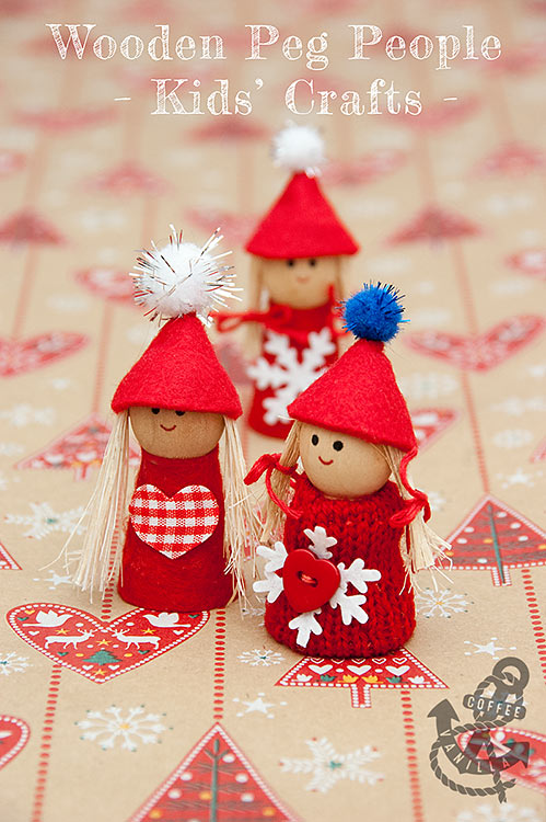 kids crafts wooden peg people