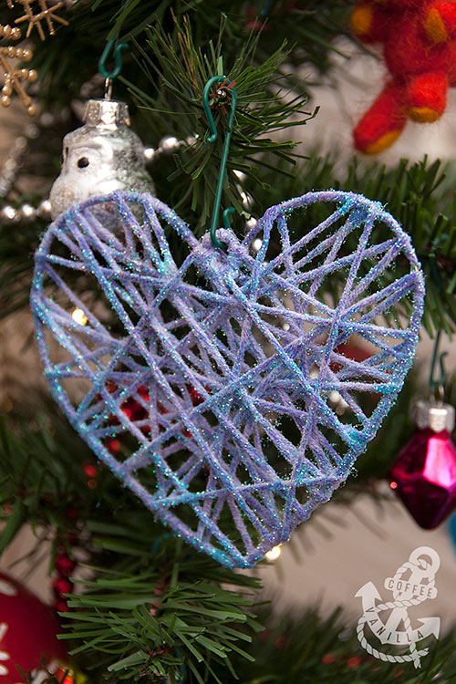 yarn wool thread and wire ornament 