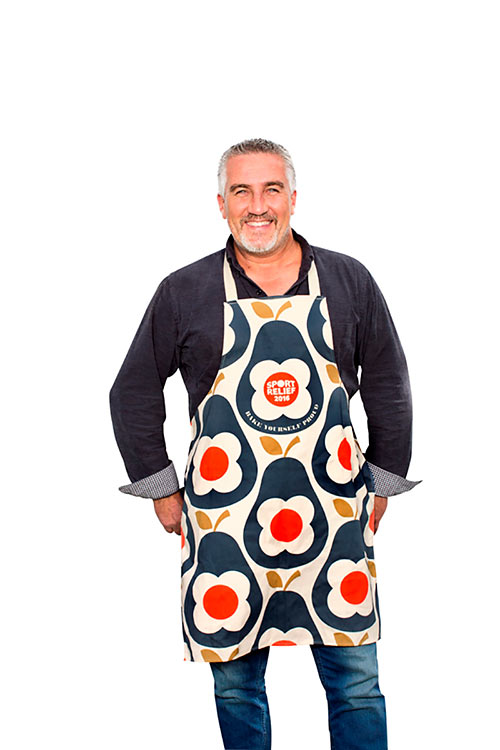 Paul Hollywood wears the Sport Relief 2016 Apron available at Homesense