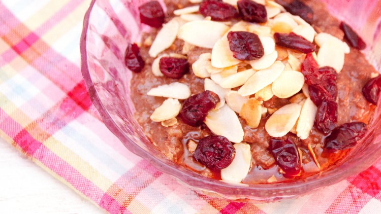 Warm Chocolatey Porridge with Fruits, Seeds & Nuts