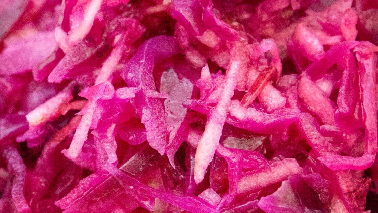 Polish Red Cabbage Salad with Apple & Onion