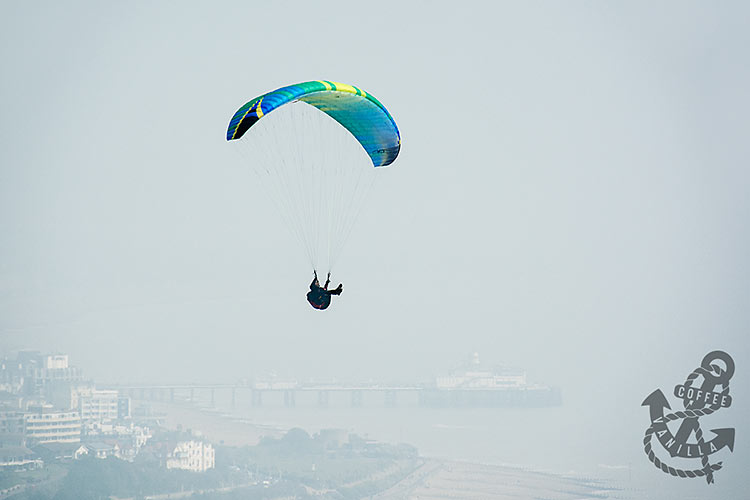 para-glide paragliding para-glider over Beachy Head