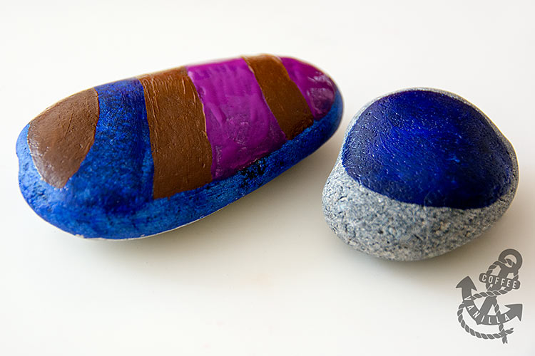 acrylic paint painted stones pebbles 