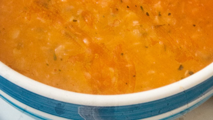 Red Lentil Soup with Tomatoes, Herbs & Roasted Garlic