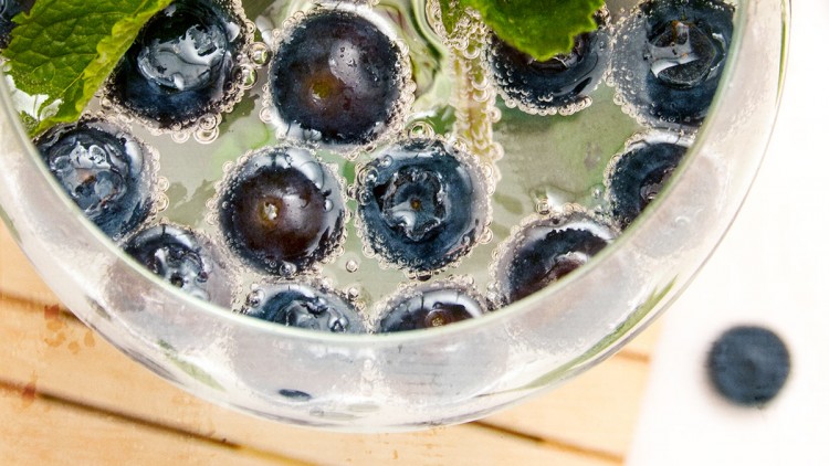 Gin & Tonic with Mint, Lime and Blueberries