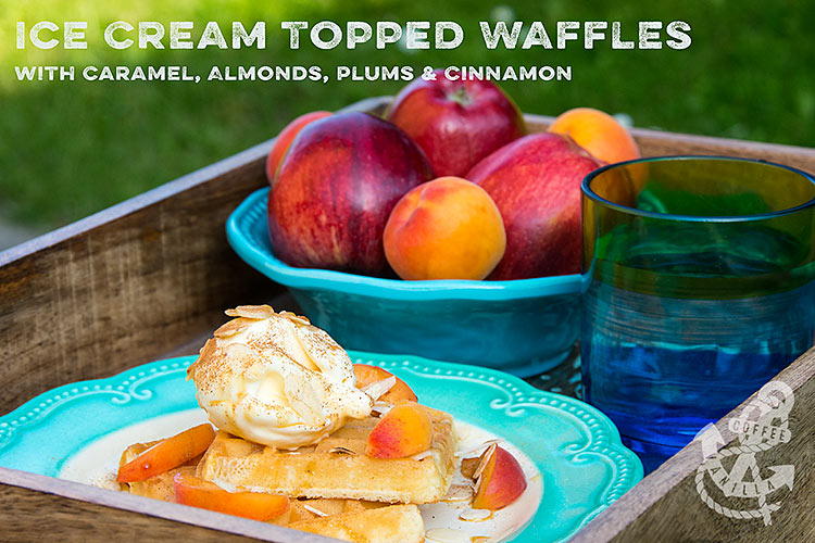 dining alfresco with Homesense breakfast waffles recipe