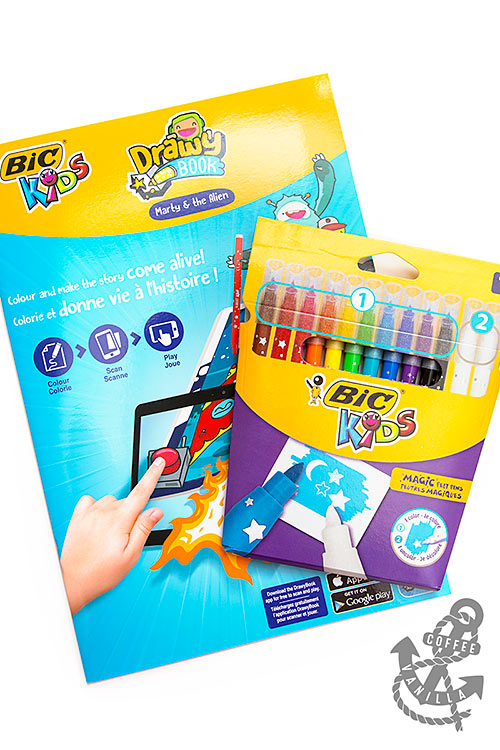 interactive colouring book for kids with magic markers