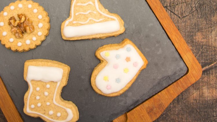 3 in 1 Pumpkin Spice Cookies with Walnuts and Icing Sugar