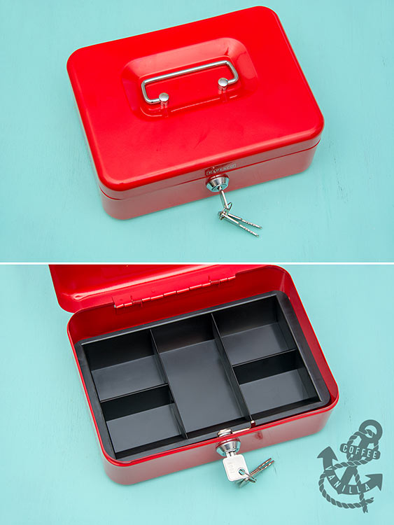 cash storage box with compartments 