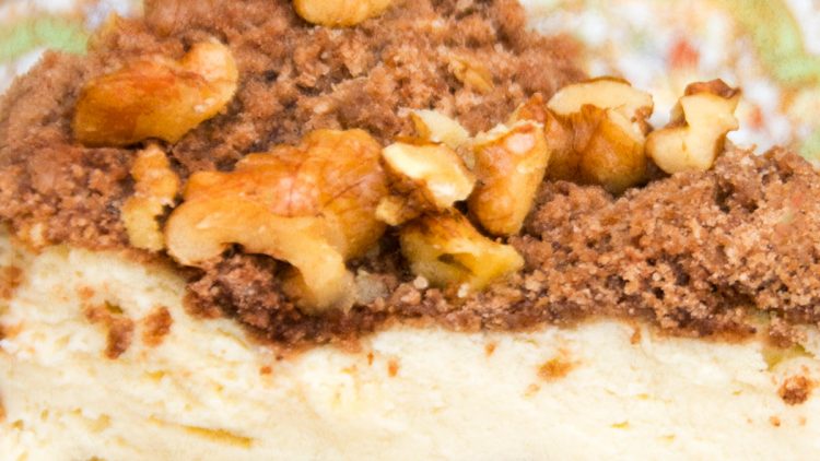 Polish Style Chocolate Crumble & Walnut Cheesecake