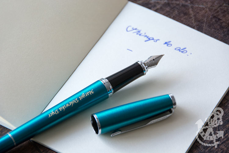 engraved Parker Urban fountain pen