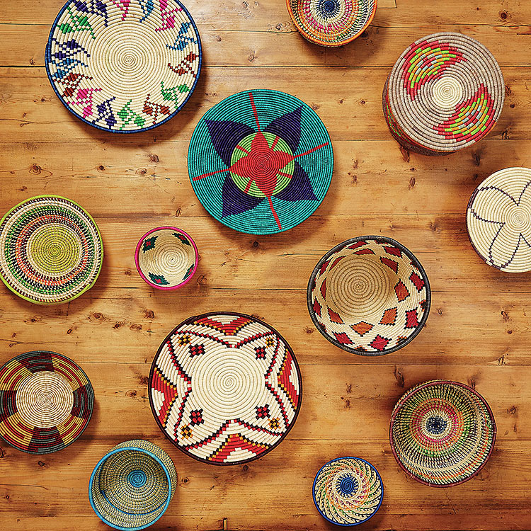 handmade baskets, plates and bowls from Uganda