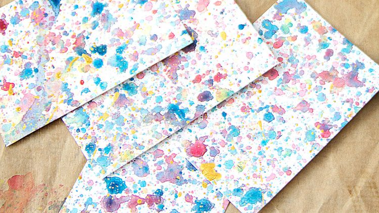 Colourful Watercolour Splash Gift Tags & Note Cards